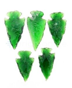 Green Glass Arrowhead Stone